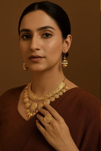 Gold-Plated 925 Sterling Silver Dangling Earrings with Ornate Pearl Accents