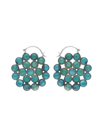 Exquisite Handmade Sterling Silver Earrings with Turquoise Stones