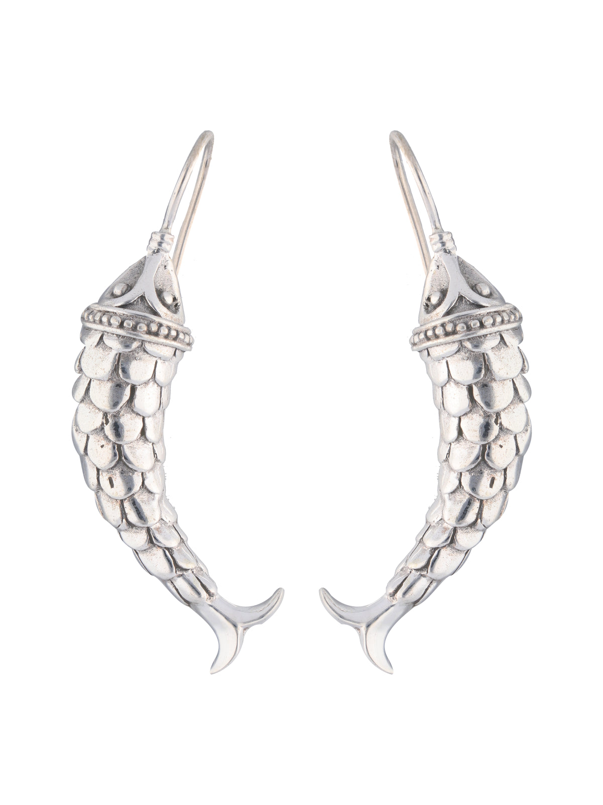 Fish Motif Sterling Silver Earrings