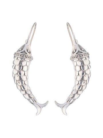 Fish Motif Sterling Silver Earrings