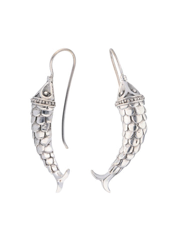 Fish Motif Sterling Silver Earrings