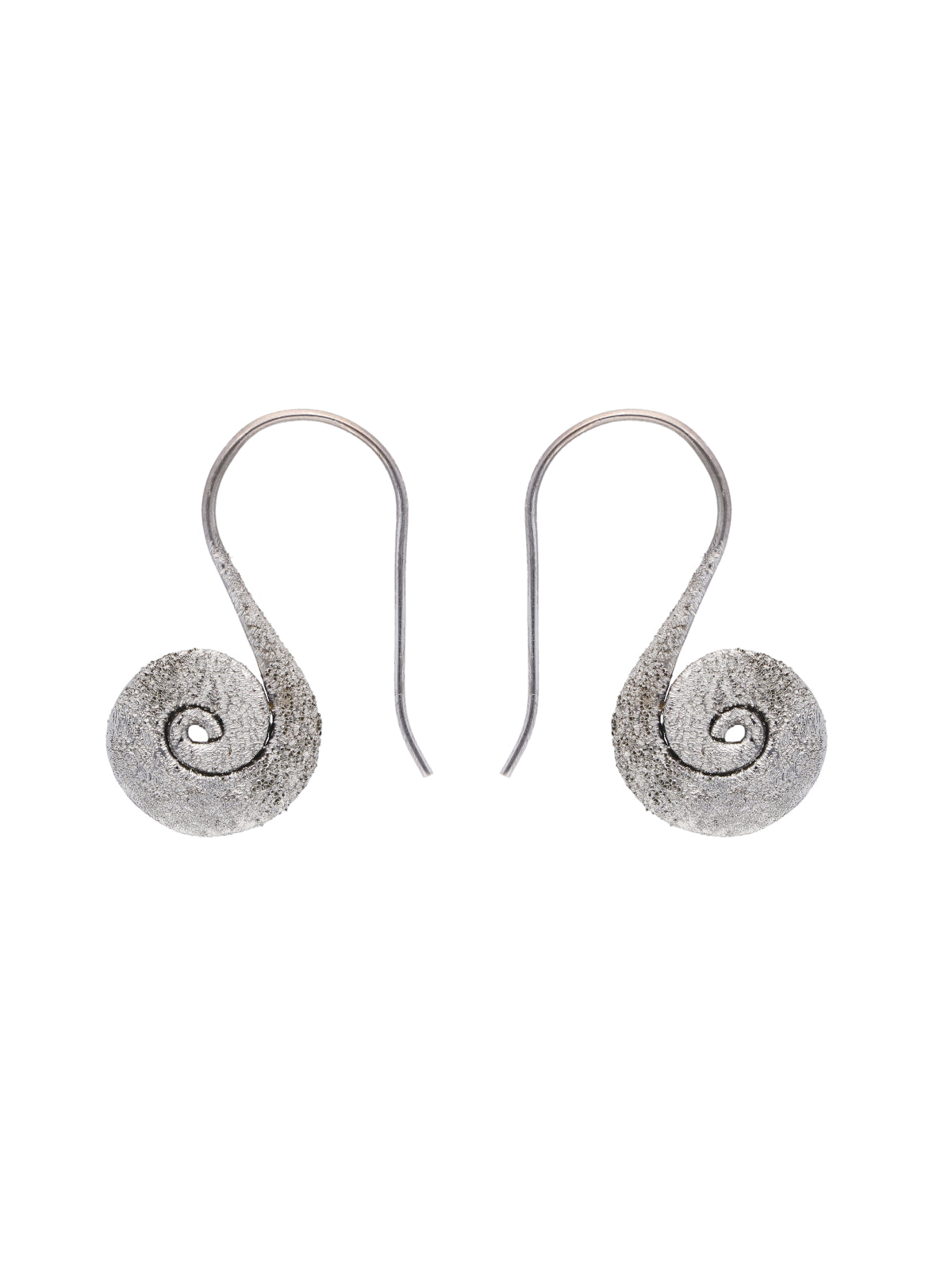 Silver Spiral Drop Earrings