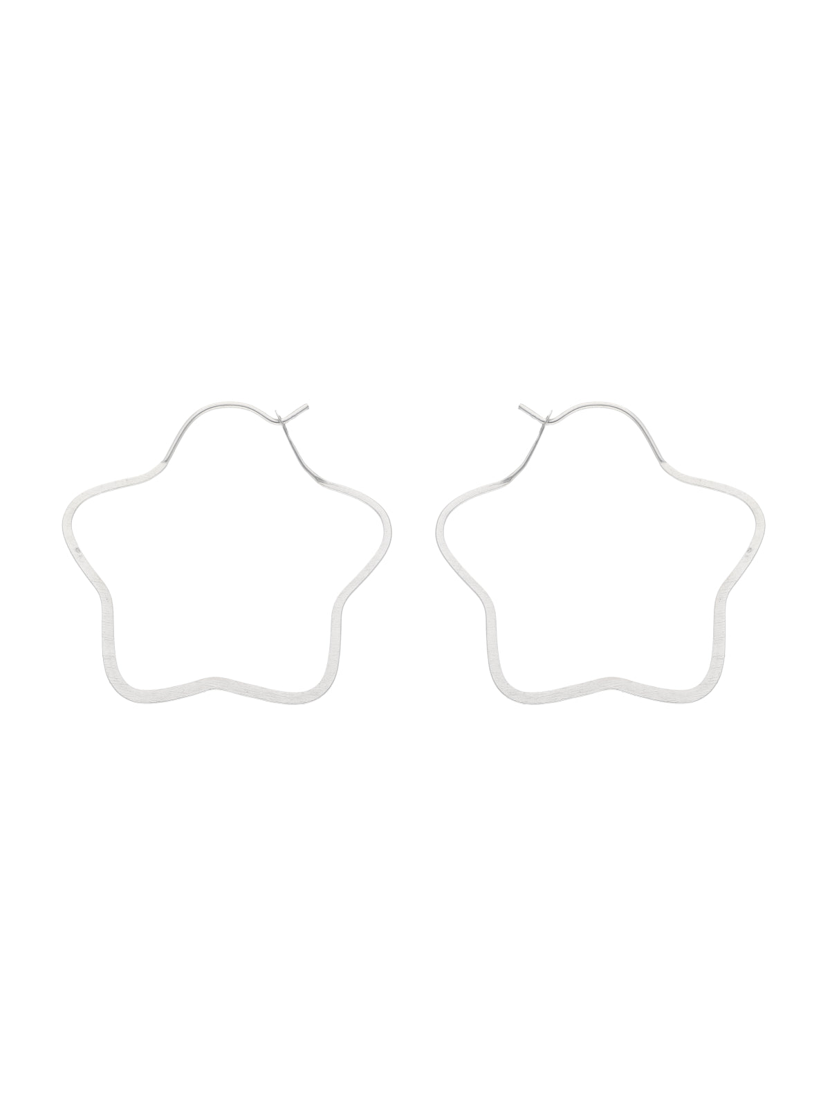 Star-Shaped Sterling Silver Hoop Earrings