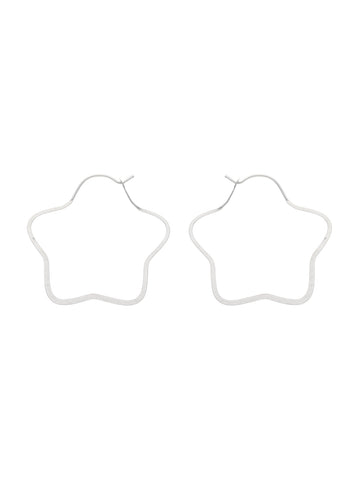 Star-Shaped Sterling Silver Hoop Earrings