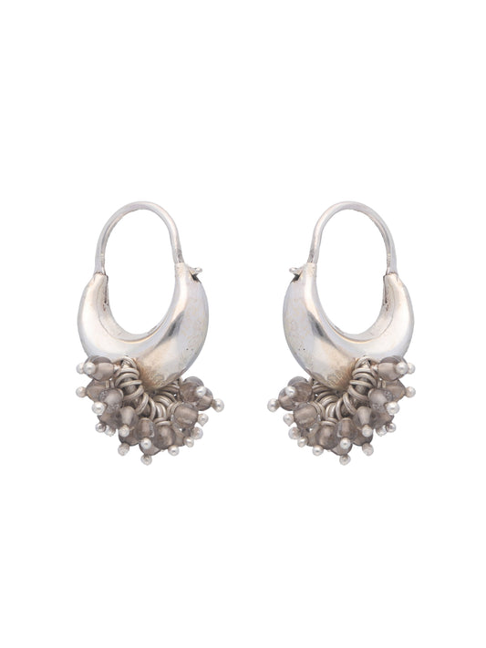 Star-Shaped Sterling Silver Hoop Earrings