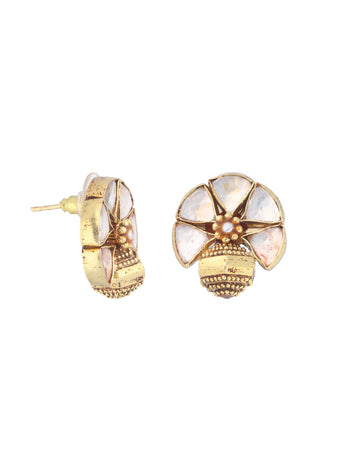 Traditional Gold-Plated Floral Kundan Studs