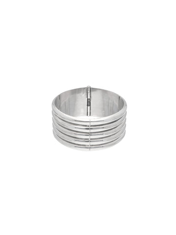 Sculptural Silver Bangle: Modern Artistry