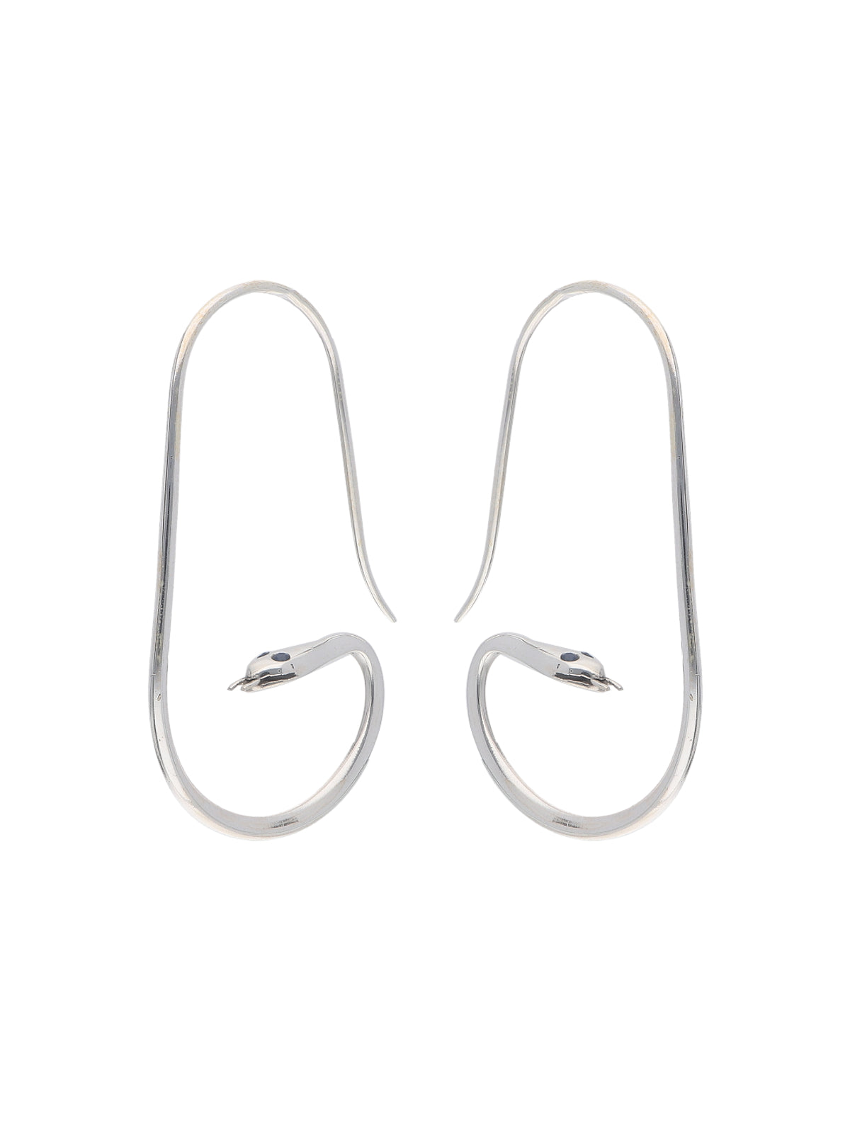 Minimalist Silver Snake Hoop Earrings