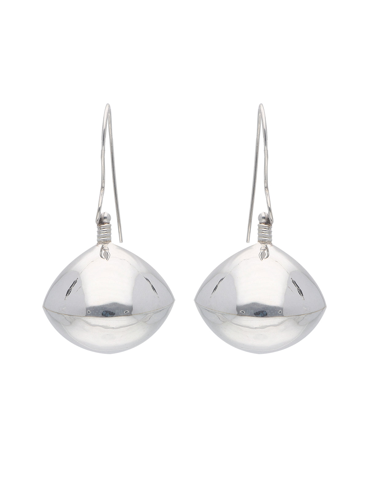 Minimalist Polished Silver Teardrop Earrings