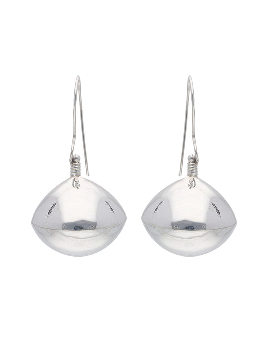 Minimalist Polished Silver Teardrop Earrings