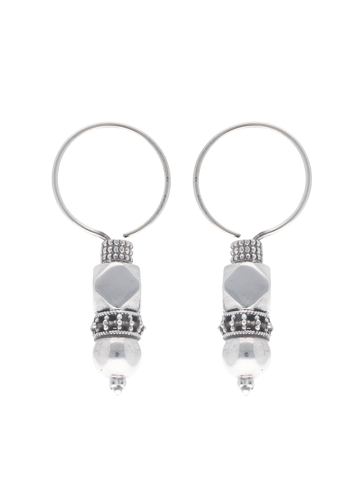 Geometric Hoop Beaded Earrings