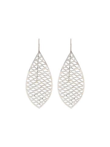 Silver Filigree Leaf Earrings