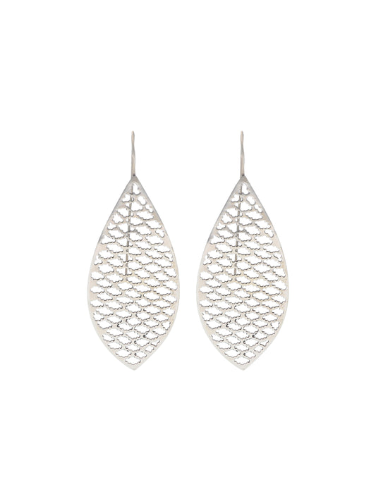 Silver Filigree Leaf Earrings