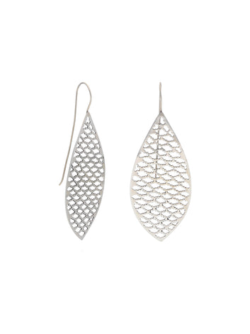 Silver Filigree Leaf Earrings