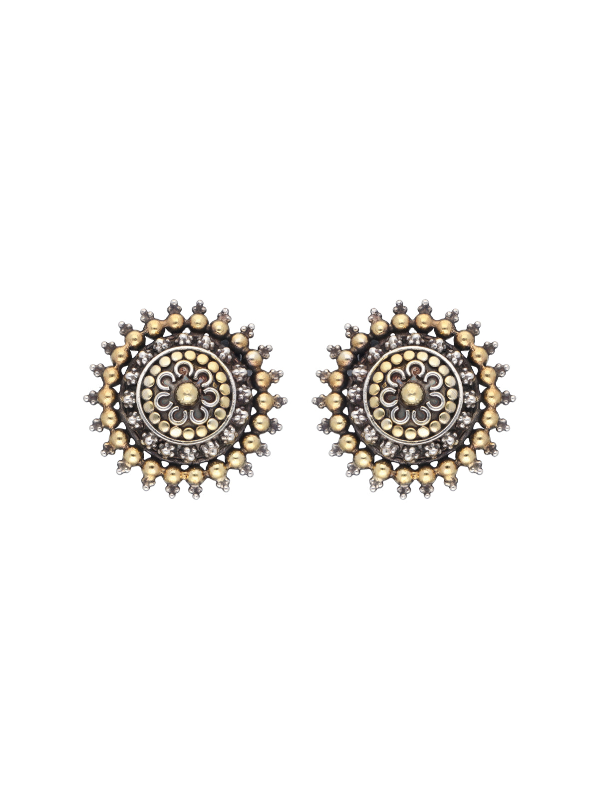Gold-Accented Floral Studs