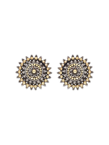 Gold-Accented Floral Studs