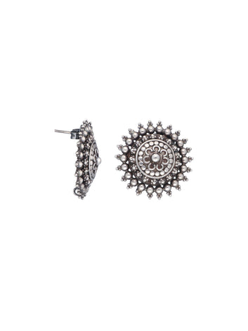 Vintage Floral Silver Studs