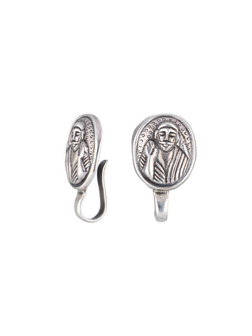 Sacred Engraved Silver Studd Earrings