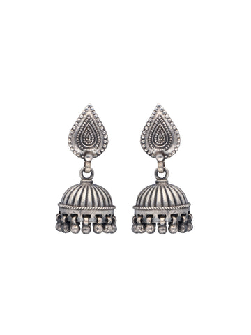 Silver Jhumka Drop Earrings