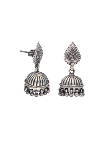 Silver Jhumka Drop Earrings