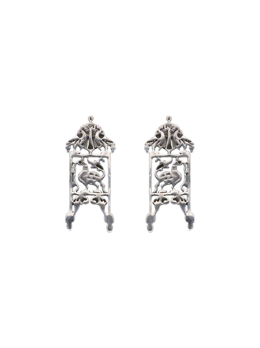 Mythical Beast Silver Earrings